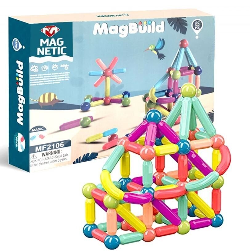 Magnetkonstruktor Mag-Build, 65 tk hind ja info | Klotsid ja konstruktorid | kaup24.ee