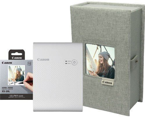 Canon fotoprinter + fotopaber Selphy Square QX10 Premium Kit, valge hind ja info | Printerid | kaup24.ee