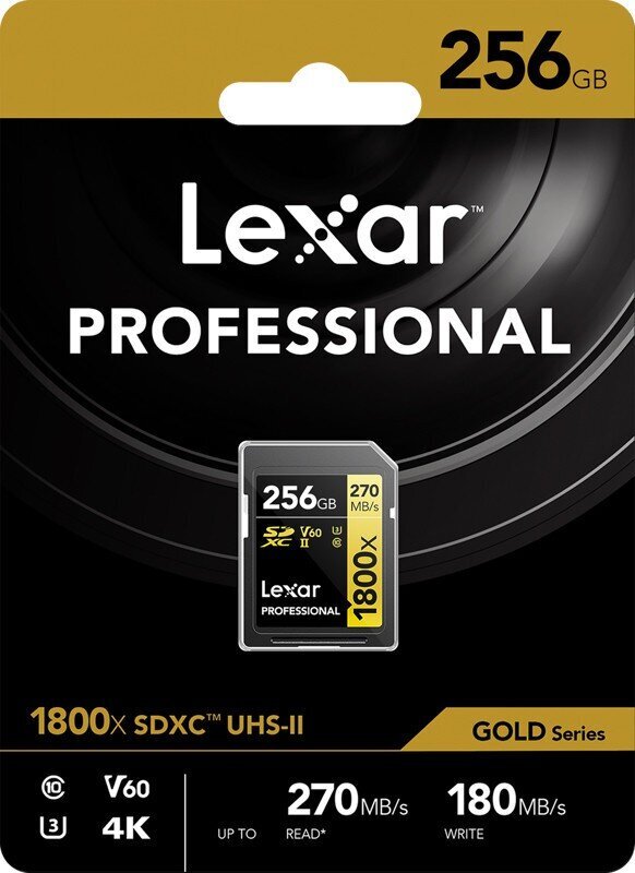 Lexar mälukaart SDXC 256GB Professional 1800x UHS-II U3 V60 hind ja info | Mälupulgad | kaup24.ee