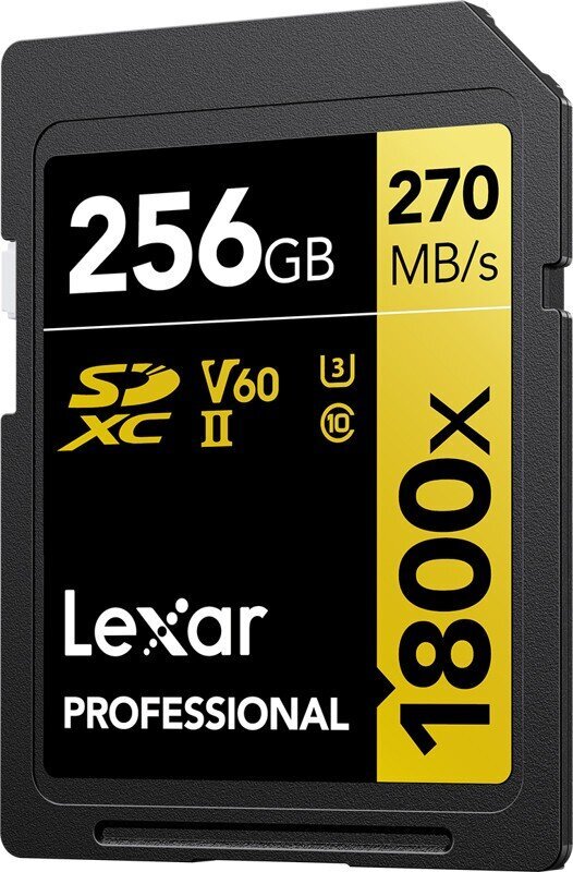 Lexar mälukaart SDXC 256GB Professional 1800x UHS-II U3 V60 hind ja info | Mälupulgad | kaup24.ee