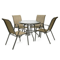 Садовая мебель DUBLIN стол и 4 стула, серебряно-серый цена и информация | Комплекты уличной мебели | kaup24.ee