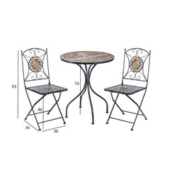 Rõdukomplekt Mosaic laud ja 2 tooli hind ja info | Aiamööbli komplektid | kaup24.ee