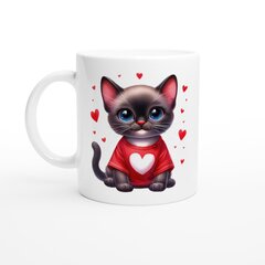 Кружка – черный кот в футболке с сердцем цена и информация | Оригинальные кружки | kaup24.ee