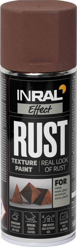 INRAL RUST, Roostepruun, matt, 400ml rooste imitatsioonivärv цена и информация | Värvid | kaup24.ee