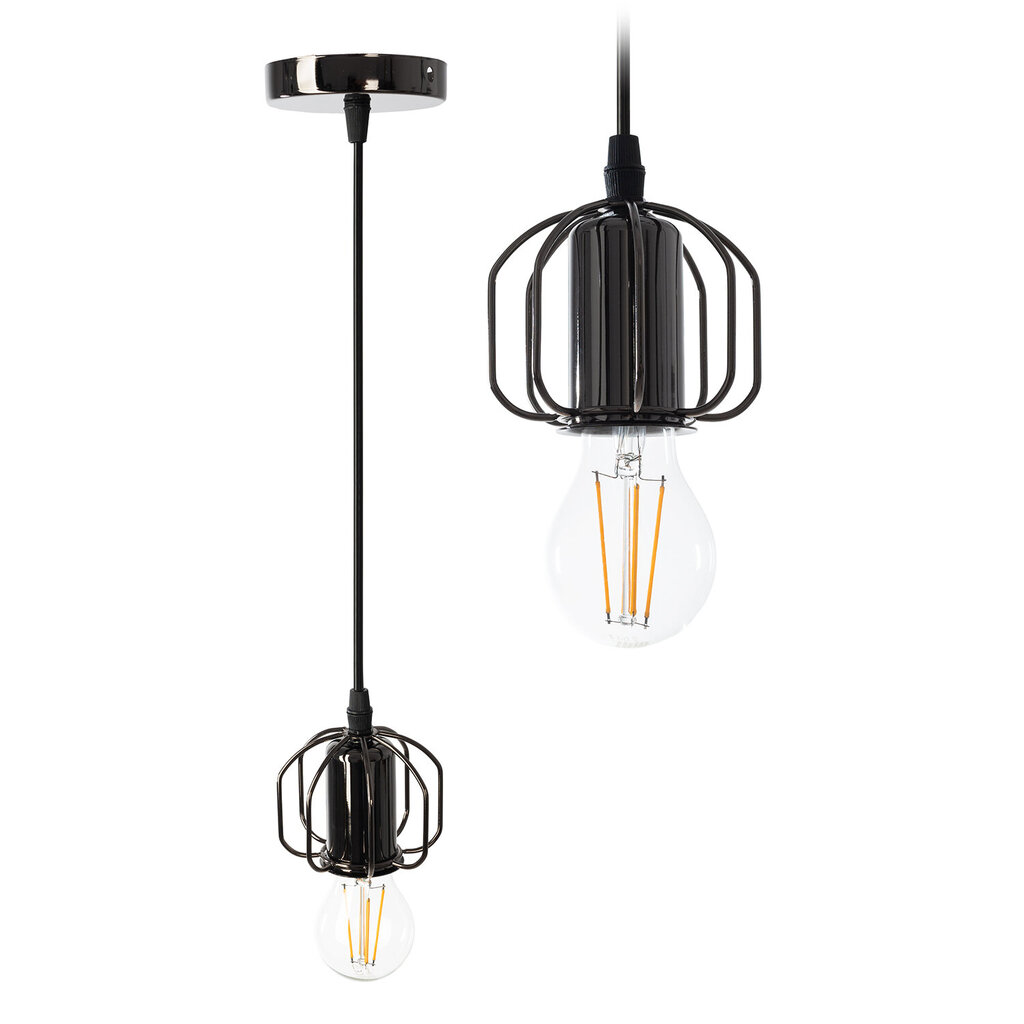 Rippuv laelamp Loft Black Shine App595-1CP hind ja info | Rippvalgustid | kaup24.ee