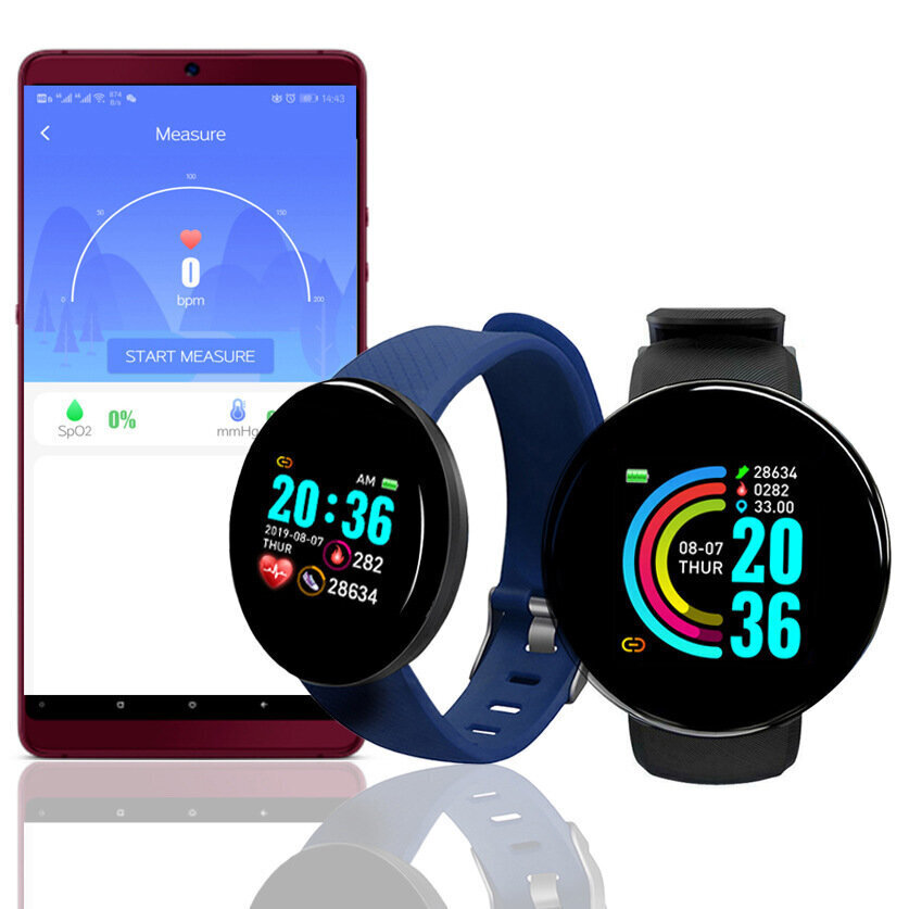 D18 Red цена и информация | Nutikellad (smartwatch) | kaup24.ee