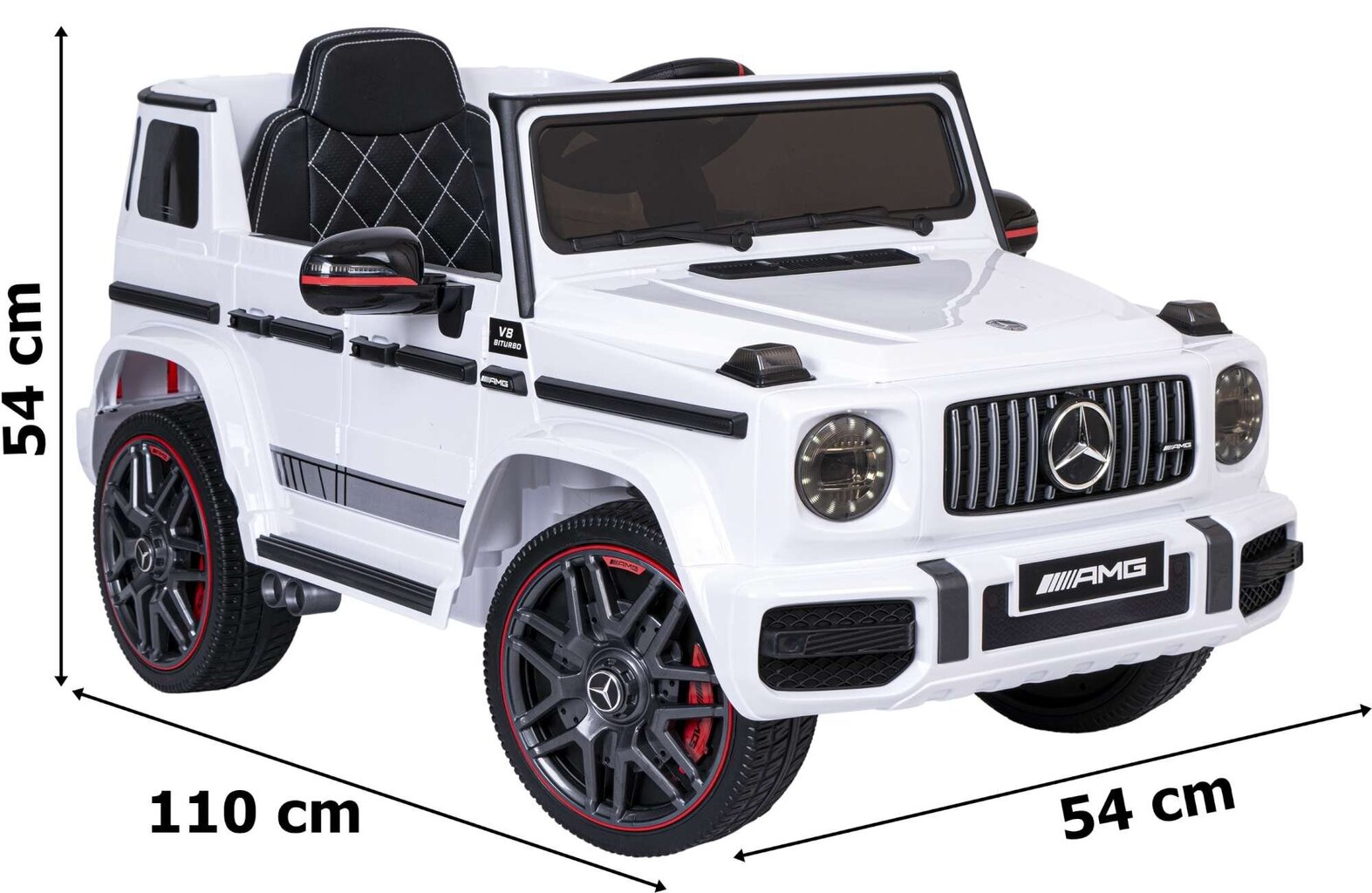 Mercedes AMG G63 ühekohaline elektriauto lastele, valge hind ja info | Laste elektriautod | kaup24.ee