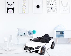 Mercedes AMG GTR ühekohaline elektriauto lastele, valge hind ja info | Laste elektriautod | kaup24.ee