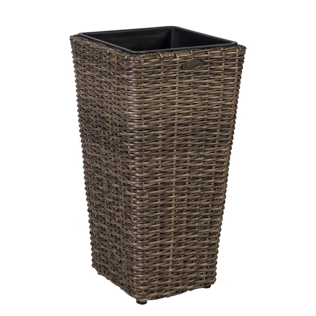 Lillepotiümbris Wicker, 28x28xH60cm, tumepruun hind ja info | Dekoratiivsed lillepotid | kaup24.ee