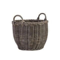 Корзина WICKER с ручкой, D41xH30/38cм, пластиковое плетение, цвет: серый цена и информация | Вазоны | kaup24.ee