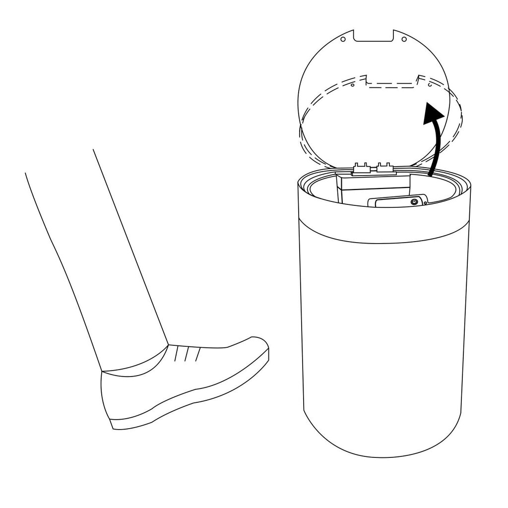 Automaatne prügikast, must цена и информация | Prügikastid | kaup24.ee