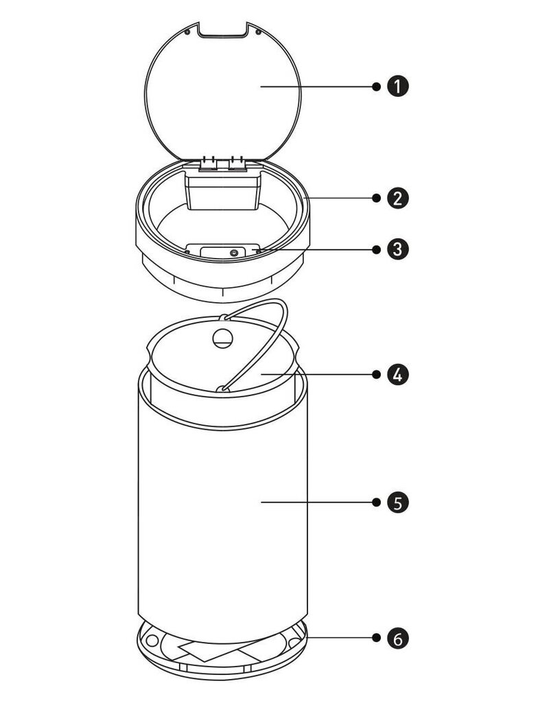Automaatne prügikast, must цена и информация | Prügikastid | kaup24.ee