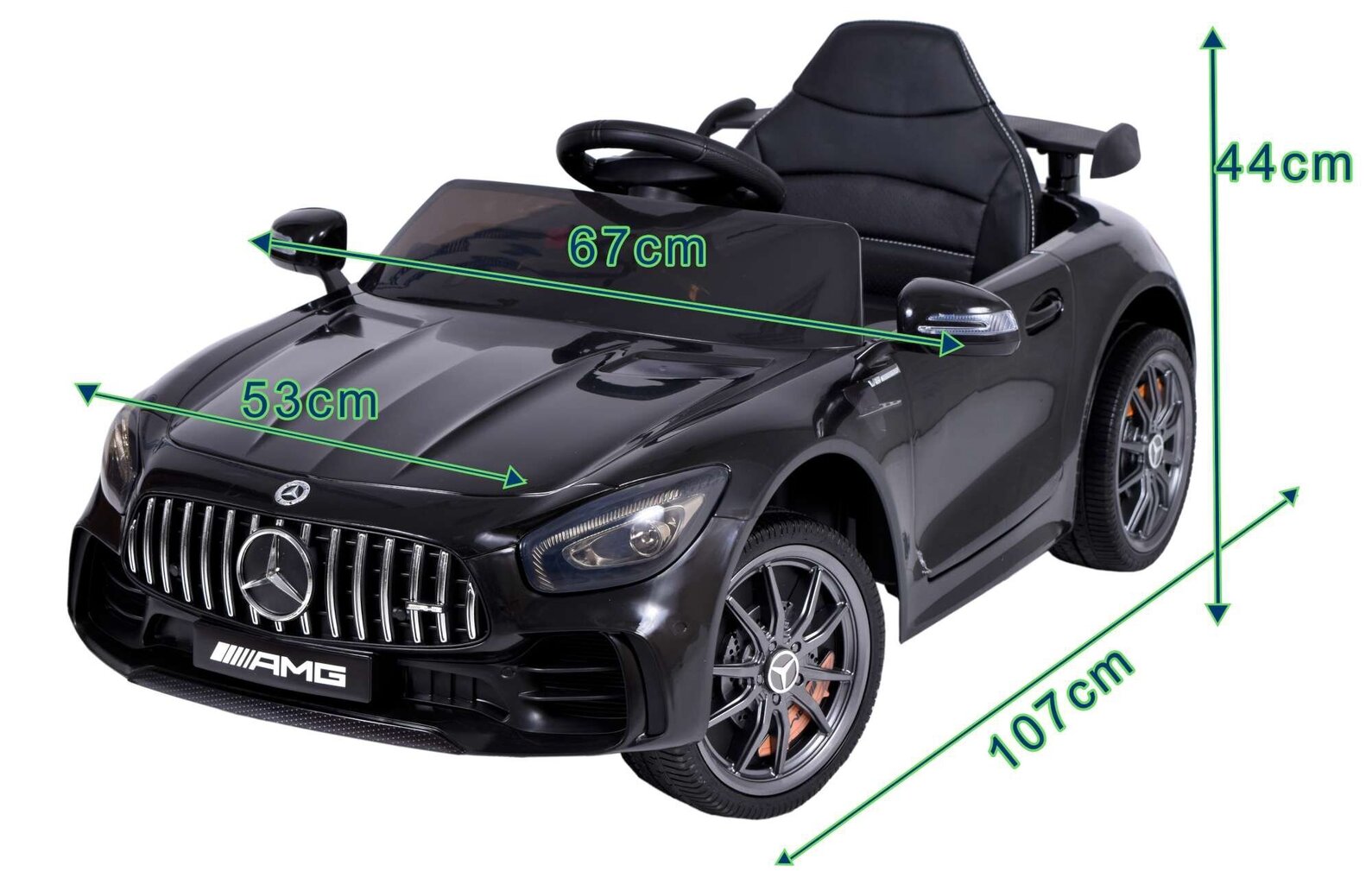 Mercedes AMG GTR ühekohaline laste elektriauto, must hind ja info | Laste elektriautod | kaup24.ee