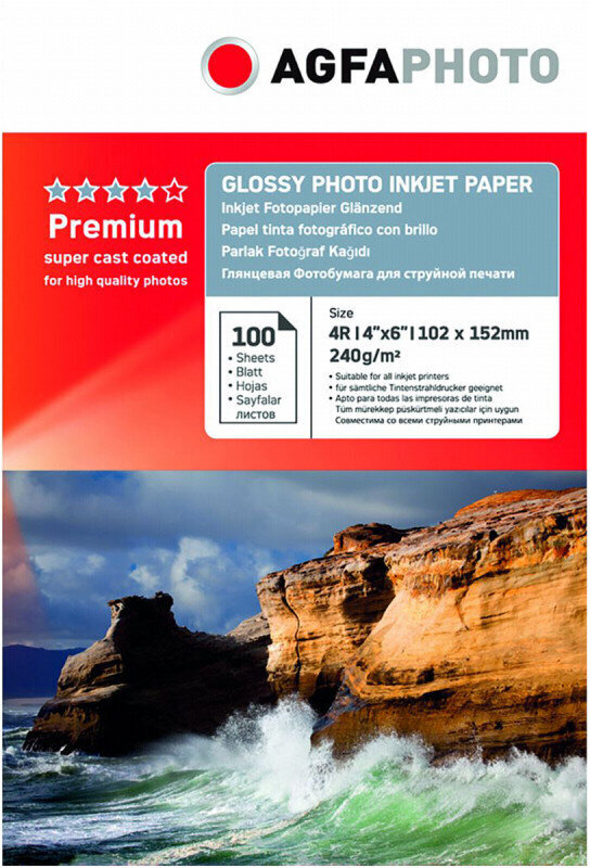 Fotopaber Agfaphoto, 10x15, Premium Glossy, 240g, 100 lehte hind ja info | Kirjatarbed | kaup24.ee