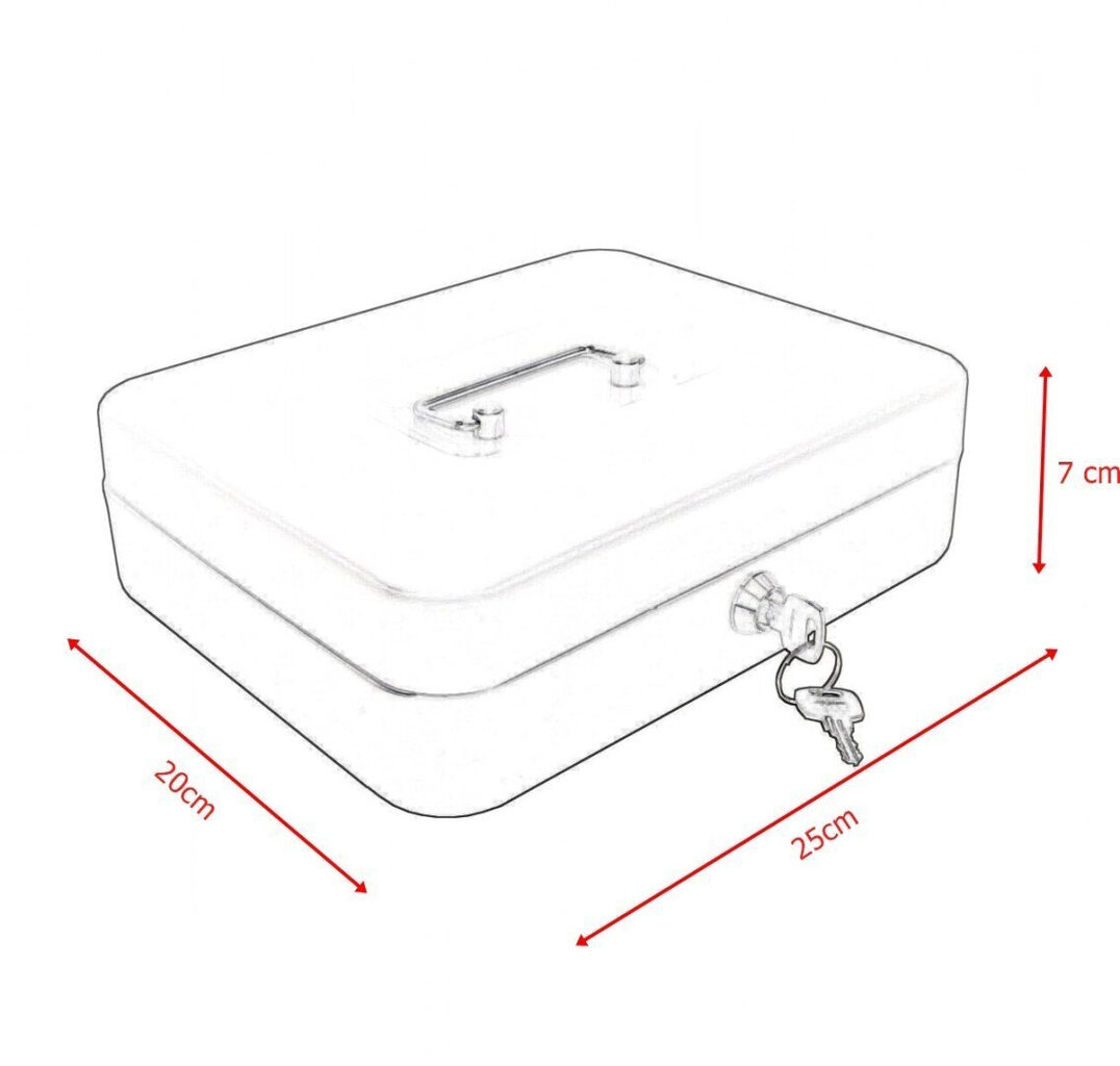 Metallist rahakassa 25 cm, hall hind ja info | Seifid | kaup24.ee