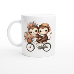 Кружка - две обезьянки на велосипеде цена и информация | Оригинальные кружки | kaup24.ee