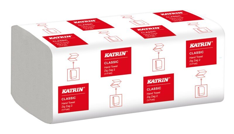 Lehtsiidipaber Katrin Classic Zig Zag M2, 2 kihti, 200 lehte, 23,4x23cm, 1 tk hind ja info | WC-paber, majapidamispaber | kaup24.ee