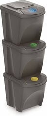 Комплект контейнеров для мусора 25 л SORTIBOX 3 шт - серый цена и информация | Мусорные баки | kaup24.ee