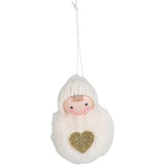 декоративная кукла с сердцем, 8 см, белая цена и информация | Рождественские украшения | kaup24.ee