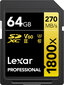 Lexar mälukaart SDXC 64GB Professional 1800x UHS-II U3 V60 цена и информация | Fotoaparaatide mälukaardid | kaup24.ee