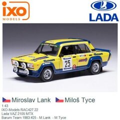 VAZ 2105 Lada MTX Barum Rallye 1983 #25 M.Lank / M.Tyce 1:43 IXO RAC427 (Saabub 22/01/2024) цена и информация | Коллекционные модели автомобилей | kaup24.ee