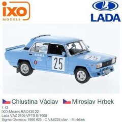 VAZ 2105 Lada VFTS B/1600 Rallye Pribram 1986 #25 C.Václav/M.Hrbek 1:43 IXO RAC430 (Saabub 22/01/2024) hind ja info | Mudelautode kollektsioneerimine | kaup24.ee