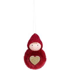 Dekoratiivne nukk südamega, 8 cm, punane hind ja info | Jõulukaunistused | kaup24.ee