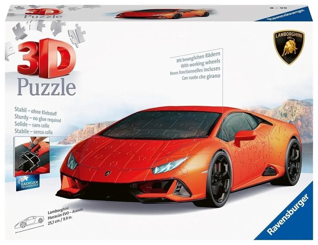 3D pusle Lamborghini Ravensburger, 11571, 108 tk hind ja info | Pusled | kaup24.ee