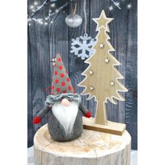 Päkapikk koos kingikotiga, 20 cm, hall hind ja info | Jõulukaunistused | kaup24.ee