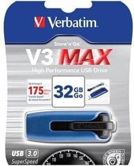 Verbatim Store 'n' Go V3 MAX 32GB USB 3.0 hind ja info | Mälupulgad | kaup24.ee