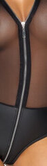 Cottelli Lingerie черный прозрачный боди с застежкой-молнией цена и информация | Сексуальное женское белье | kaup24.ee
