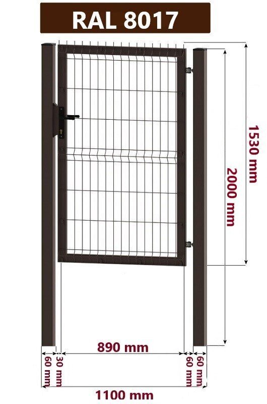 Segmentvärav 1000 x 1530 mm, pruun hind ja info | Aiad ja tarvikud | kaup24.ee