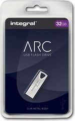 Integral - Pendrive ARC 32GB Slim Metal цена и информация | USB накопители | kaup24.ee