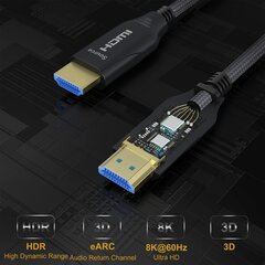 Высокоскоростной HDMI кабель BOMENYA, 8K, 20M, 48Gbps, серый цена и информация | Кабели и провода | kaup24.ee