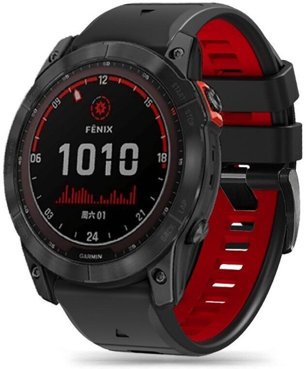 Kellarihm Tech-Protect IconBand Pro Garmin fenix 3/5X/3HR/5X Plus/6X/6X Pro/7X, must/punane hind ja info | Nutikellade ja nutivõrude tarvikud | kaup24.ee