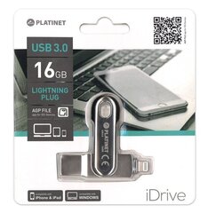 Platinet PMFL163A iDrive 16GB USB 3.0 + Lightning Флеш Память Серебряная цена и информация | USB накопители | kaup24.ee