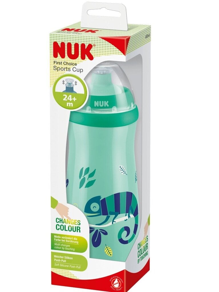 Joogipudel Nuk Sports Chameleon, 24 kuud+, 450 ml hind ja info | Lutipudelid ja aksessuaarid | kaup24.ee