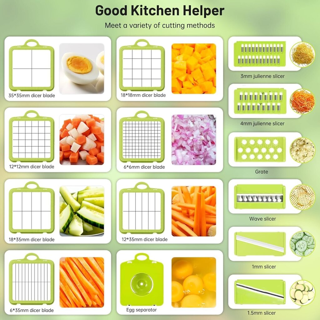 Multifunktsionaalne köögivilja- ja puuviljalõikur 22 in 1 hind ja info | Köögitarbed | kaup24.ee