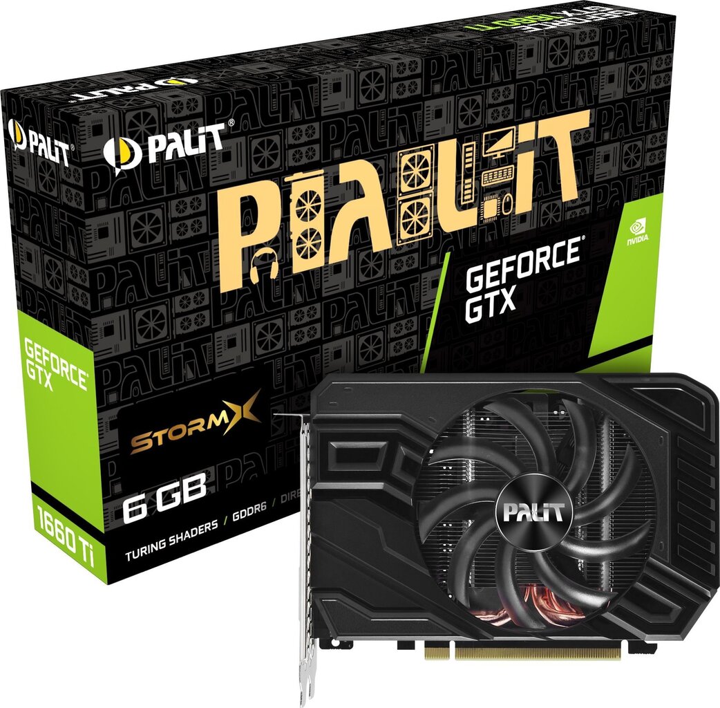 GTX 1660Ti 6GB Palit StormX - Dual Slot - 1Fan цена и информация | Videokaardid (GPU) | kaup24.ee