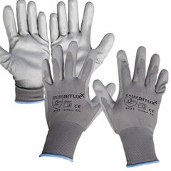 рабочие перчатки с полиуретановым покрытием - bituxx, размеры s-xxl, 20 пар цена и информация | Рабочие перчатки | kaup24.ee
