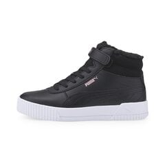 Повседневные кроссовки для девочек Puma Carina Mid FUR PS 30968401, черные цена и информация | Детская спортивная обувь | kaup24.ee