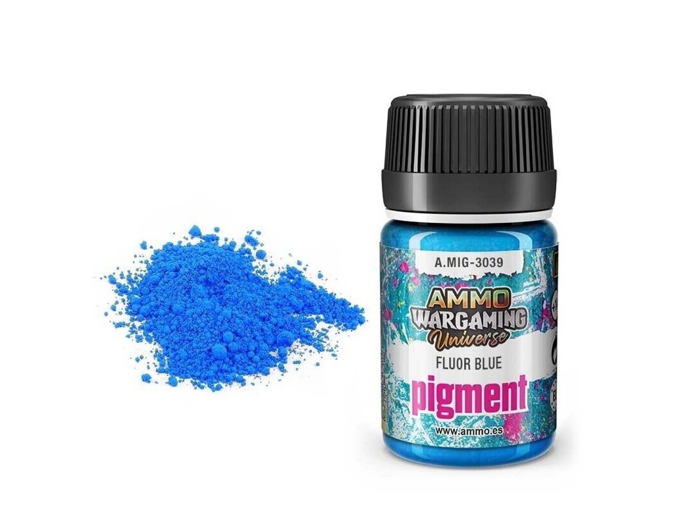 Pigment Ammo Mig Fluor Blue, 35ml, 3039, sinine цена и информация | Kunstitarbed, voolimise tarvikud | kaup24.ee