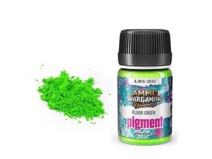 Пигмент Ammo Mig Fluor Green, 35мл, 3033 цена и информация | Принадлежности для рисования, лепки | kaup24.ee