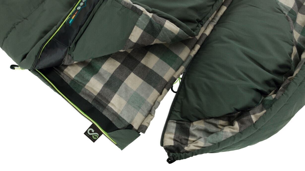 Magamiskott Outwell Camper Lux Double, 235x150 cm, roheline цена и информация | Magamiskotid | kaup24.ee