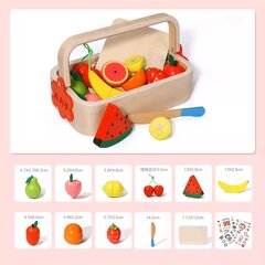 Puidust puuviljamänguasjade komplekt karbis hind ja info | Tüdrukute mänguasjad | kaup24.ee