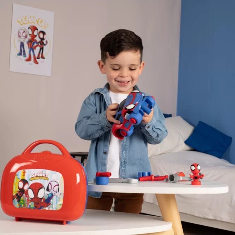 Tööriistad autoga Spidey Smoby kohvris hind ja info | Poiste mänguasjad | kaup24.ee