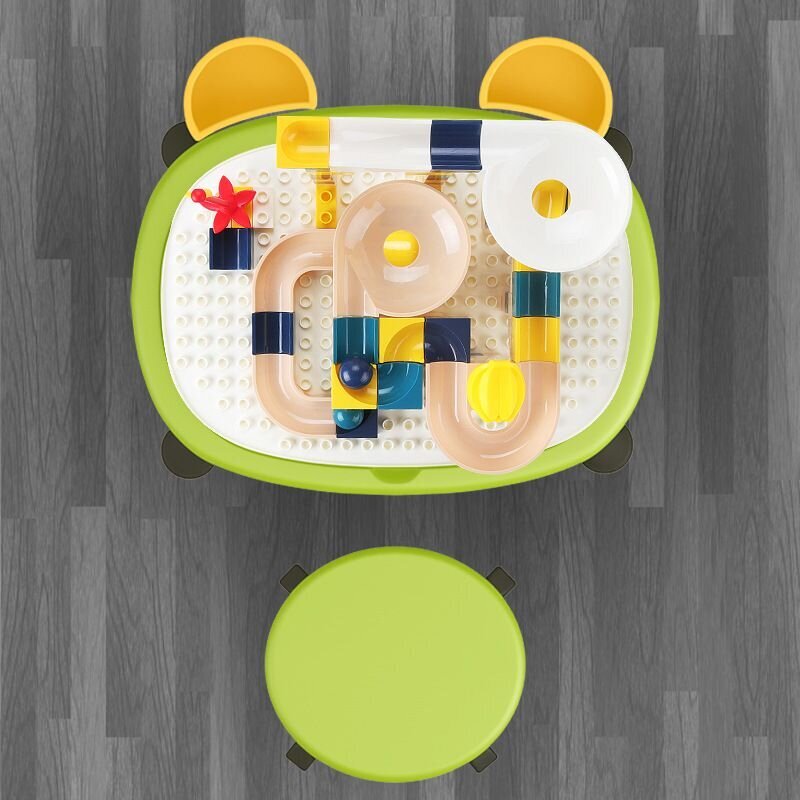 Multifunktsionaalne laud tooliga + klotsid 83tk hind ja info | Laste lauad ja toolid | kaup24.ee