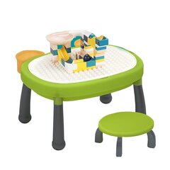 Multifunktsionaalne laud koos tooliga + klotsid 60 tk цена и информация | Детские столы и стулья | kaup24.ee