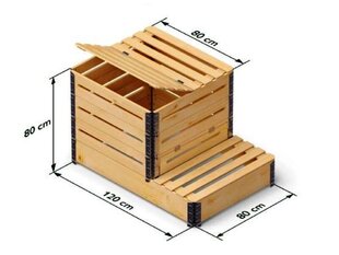Деревянный ящик для компоста с отверстиями, 520л цена и информация | Уличные контейнеры, контейнеры для компоста | kaup24.ee