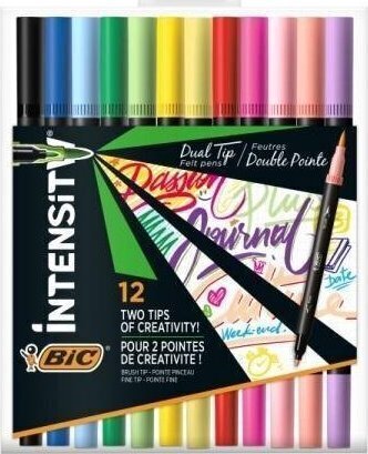 Viltpliiatsid Bic Intensity Dual Tip, 12 värvi цена и информация | Kirjatarbed | kaup24.ee